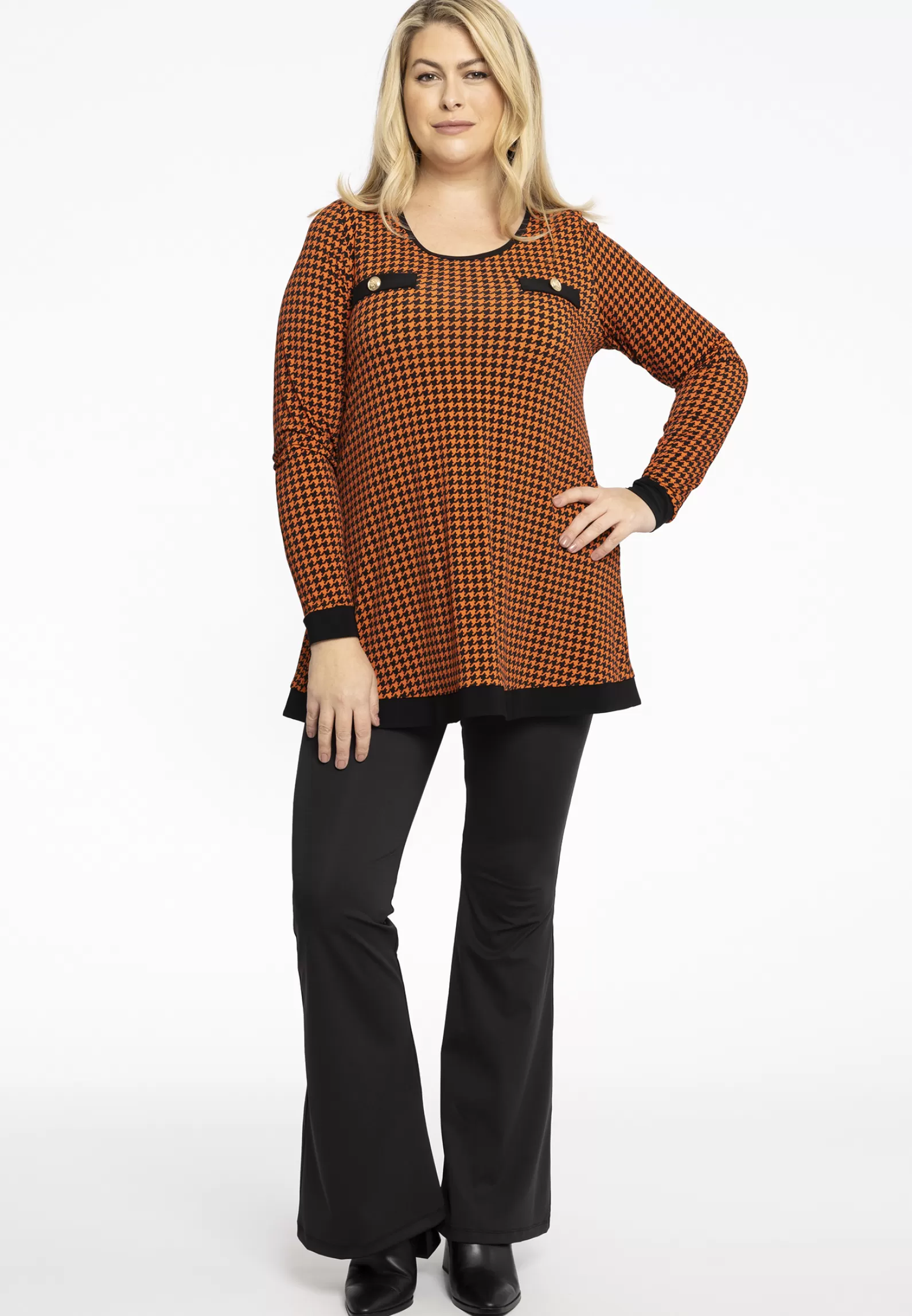 Best Sale Tunic Flare Fake Pockets Karina Women Tunics