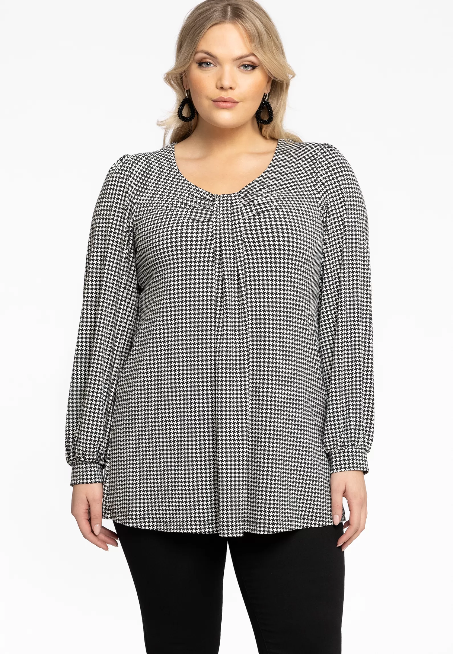 Store Tunic Flare Pleated Neck Pia Women Tunics