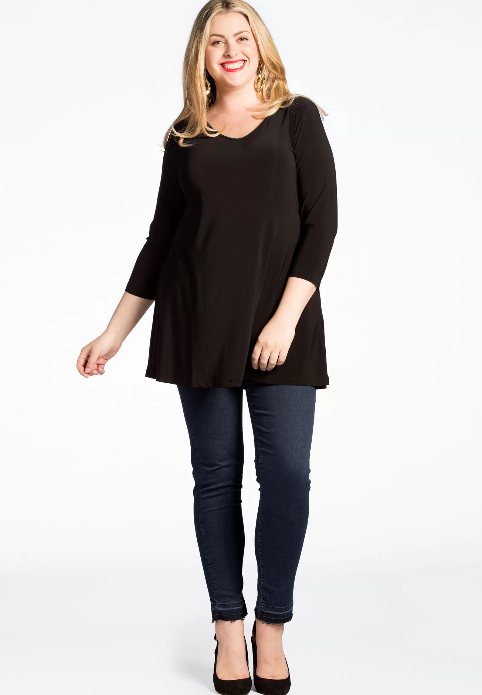 Clearance Tunic Flare V-Neck Dolce Women Tunics