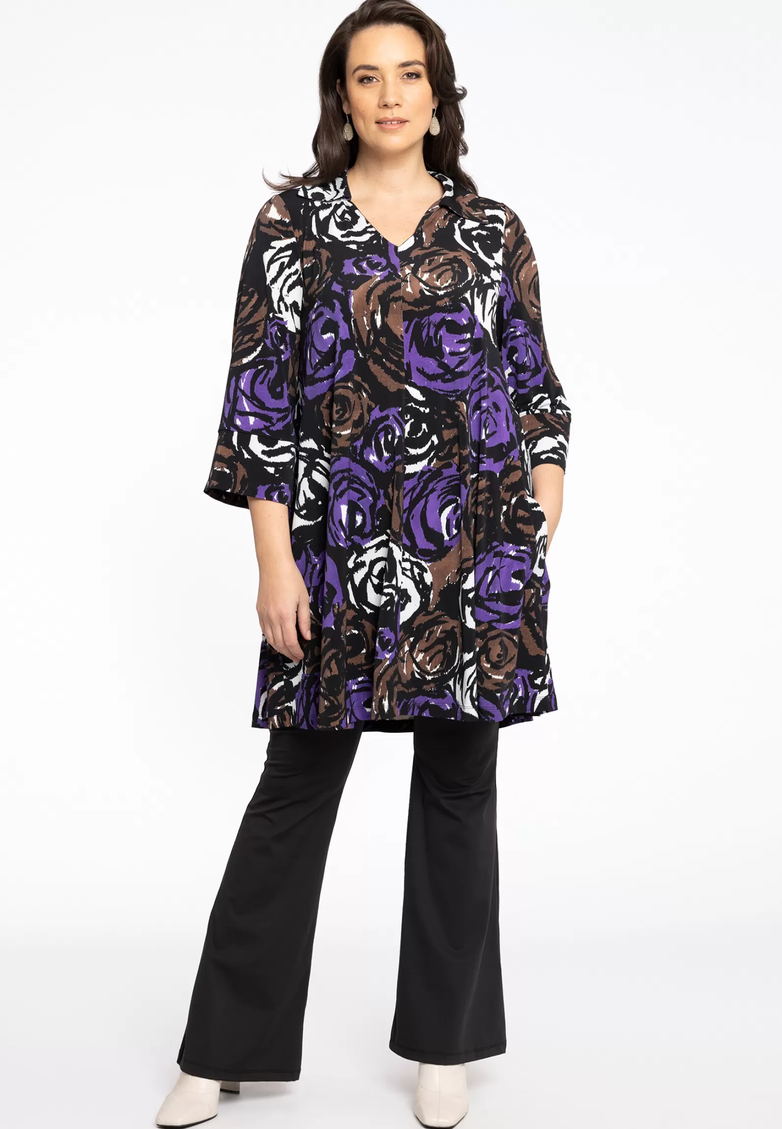 Shop Tunic V-Neck Pleat Rosy Women Tunics