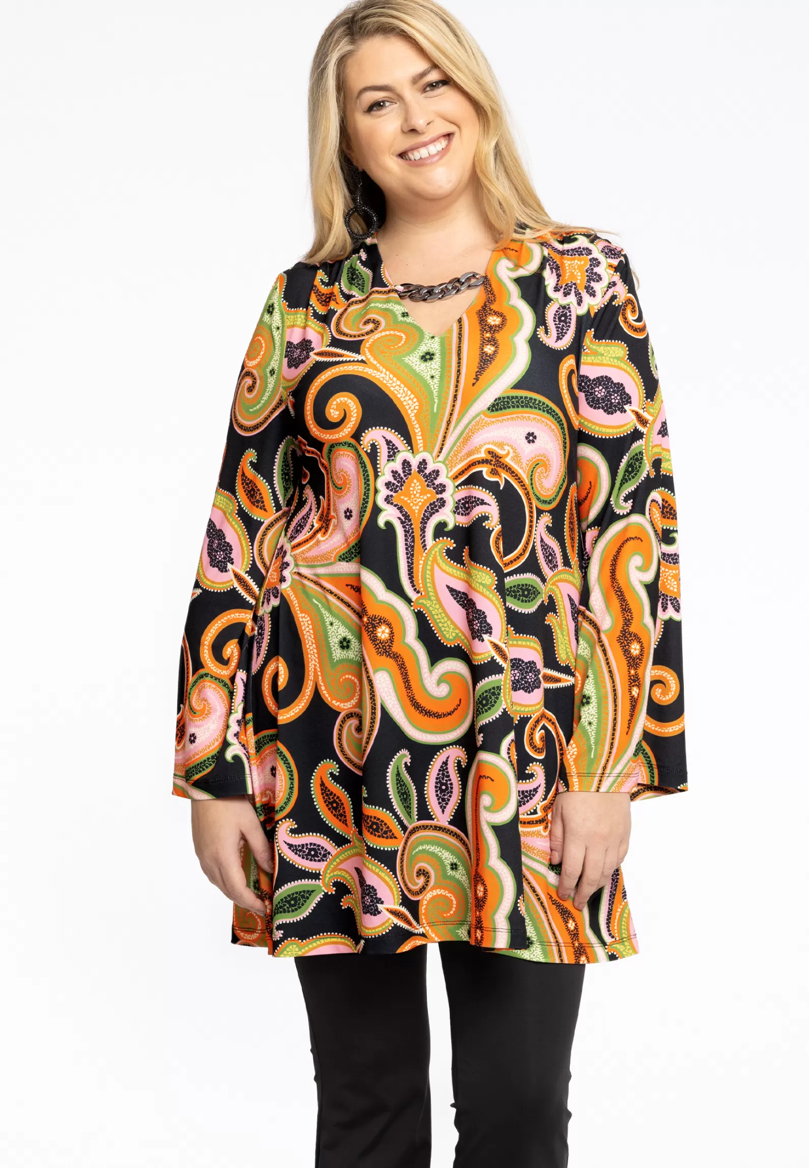 Fashion Tunic Wide Bottom Chain Paisley Women Tunics