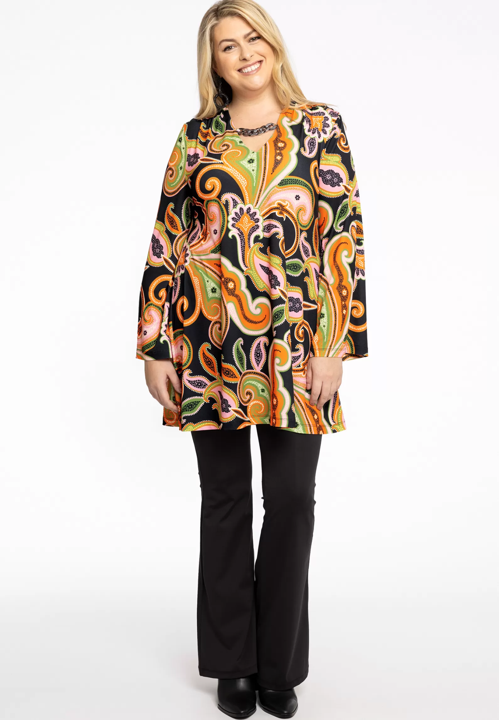 Fashion Tunic Wide Bottom Chain Paisley Women Tunics