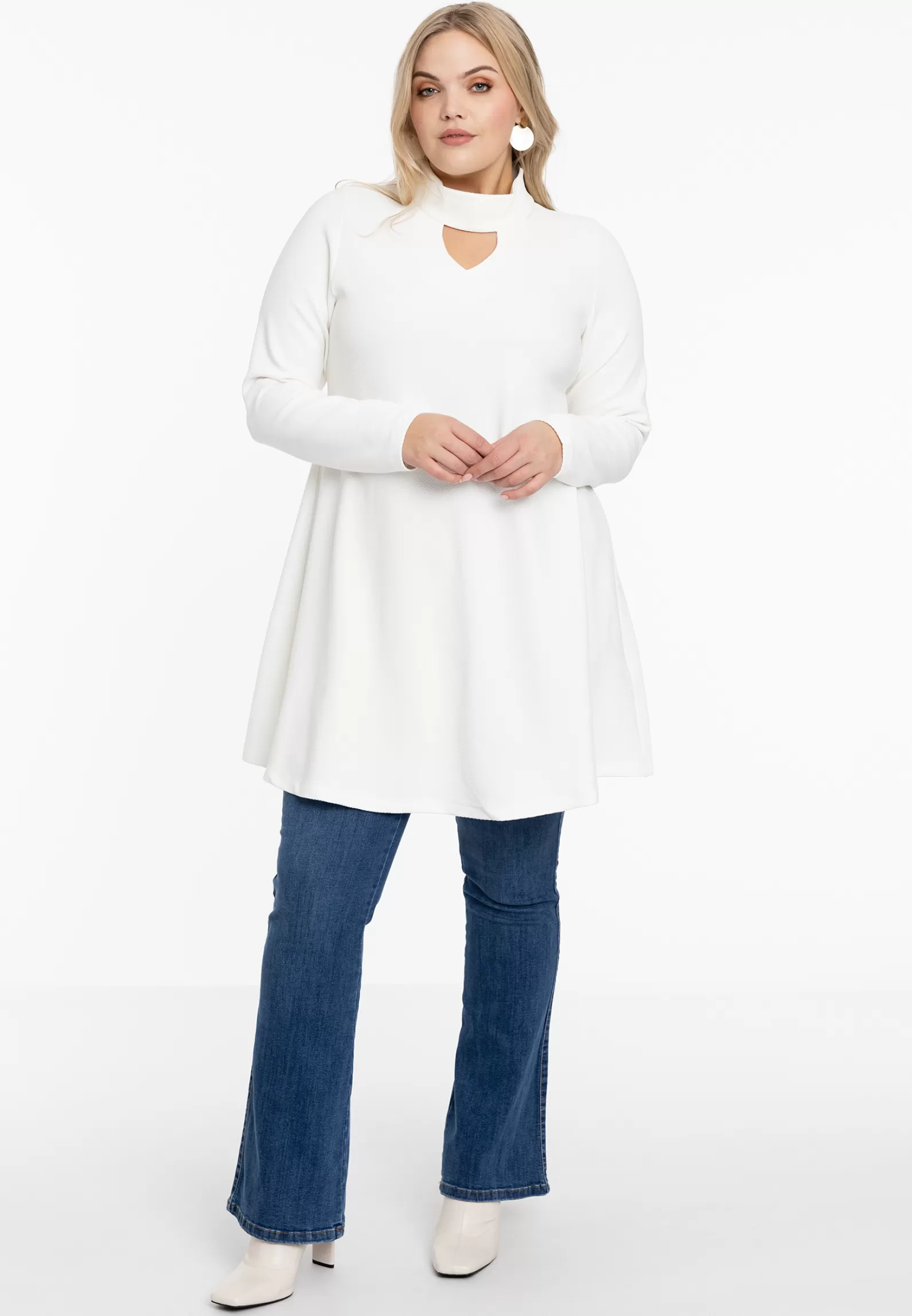 Hot Tunic Wide Bottom Collar Diagonal Women Tunics