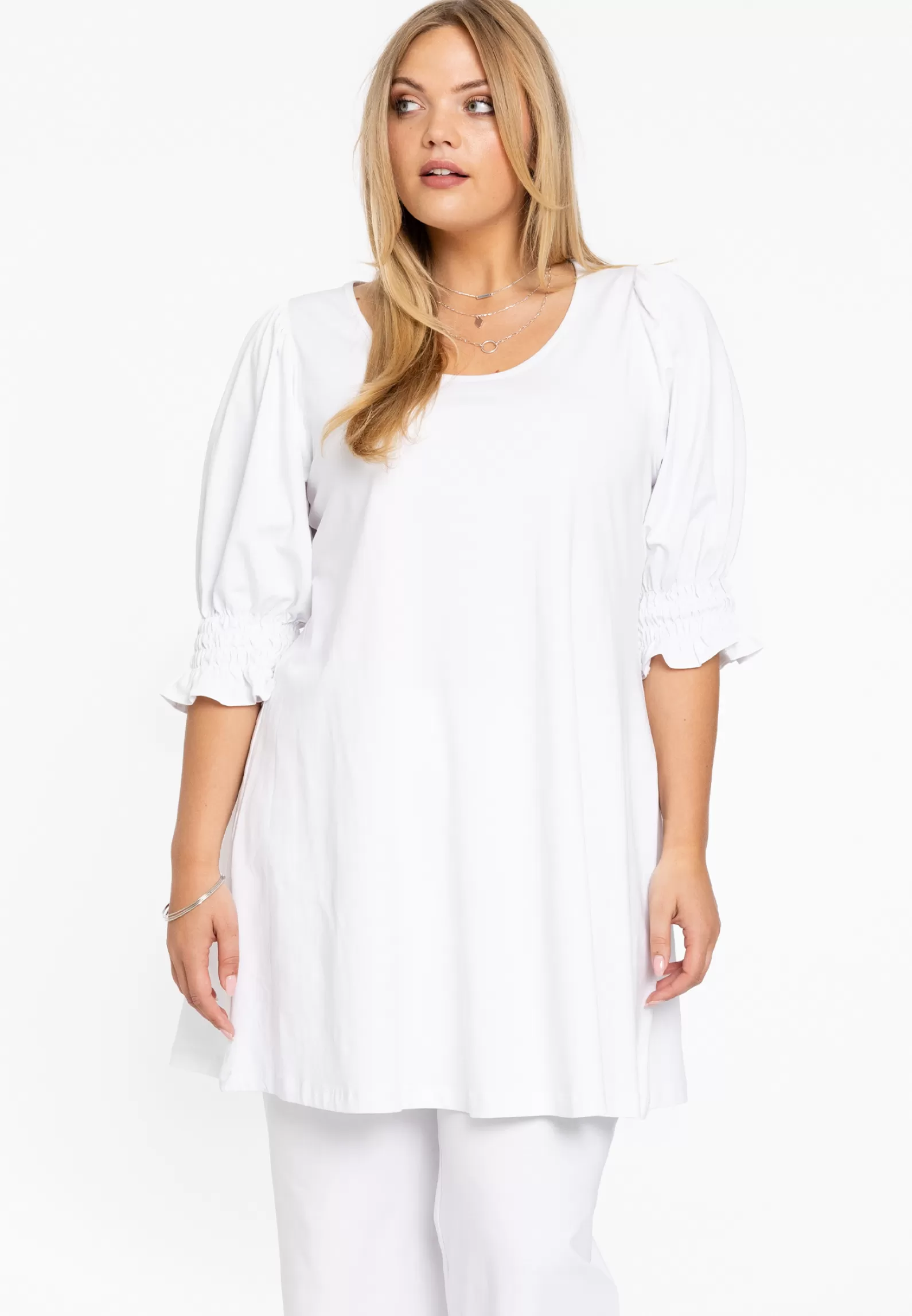 Store Tunic Wide Bottom Cuff Organic Cotton Women Tunics