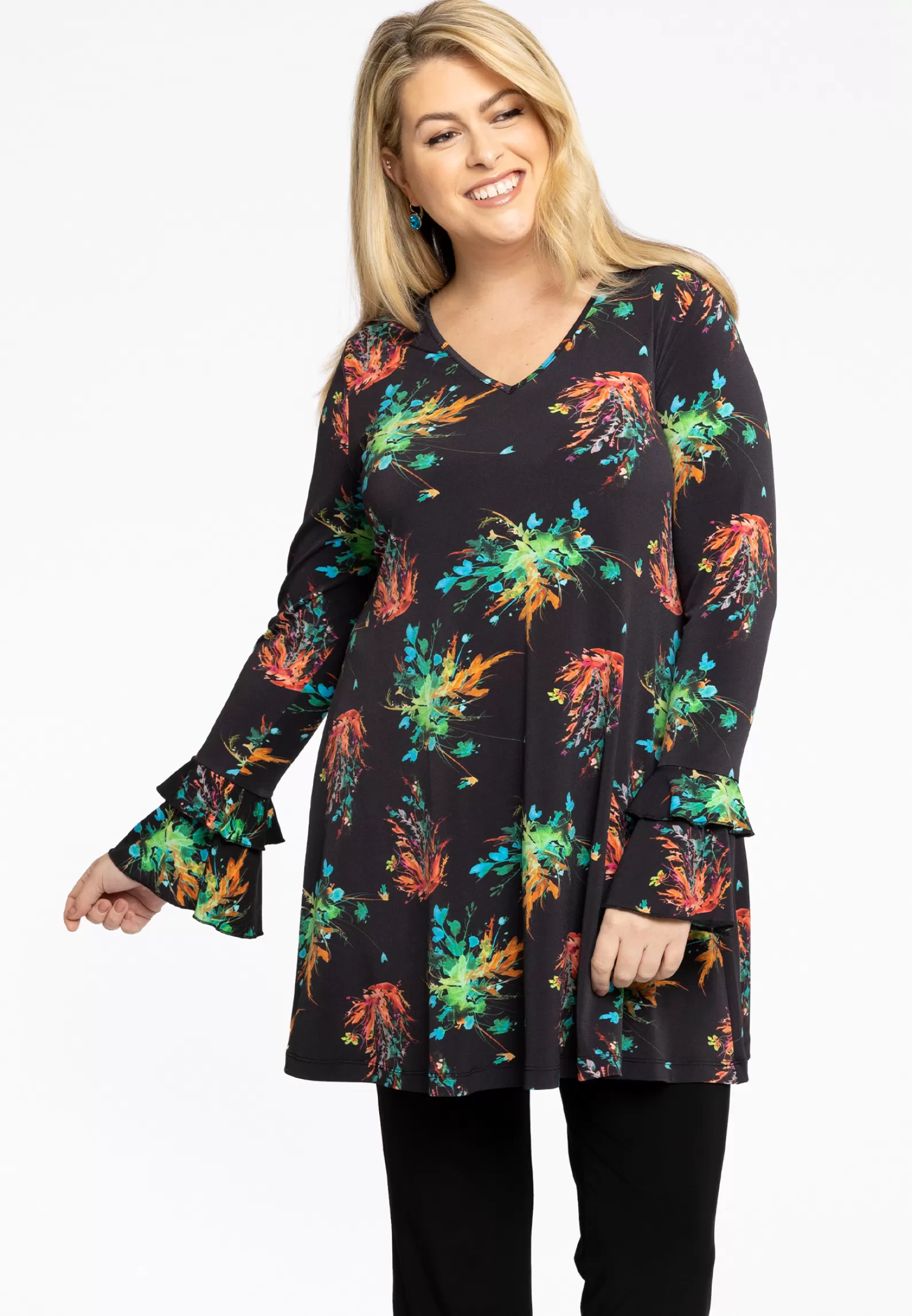 Store Tunic Wide Bottom Frill Cuff Medusa Women Tunics