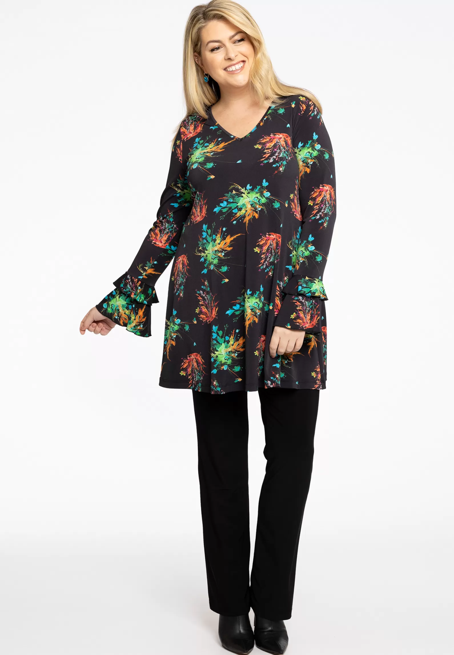 Store Tunic Wide Bottom Frill Cuff Medusa Women Tunics