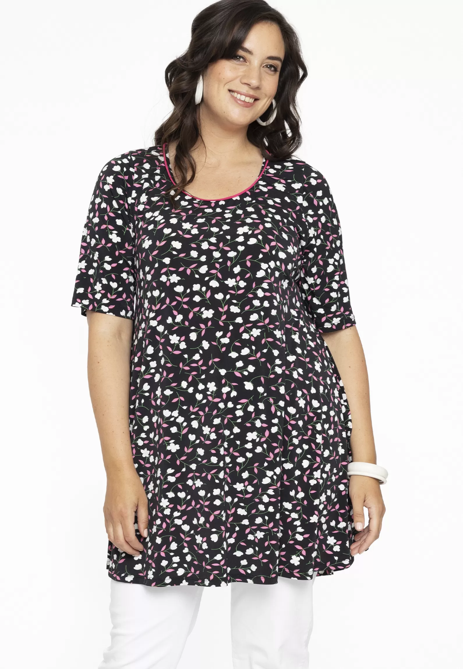 Store Tunic Wide Bottom Short Sleeve Bellis Women Tunics
