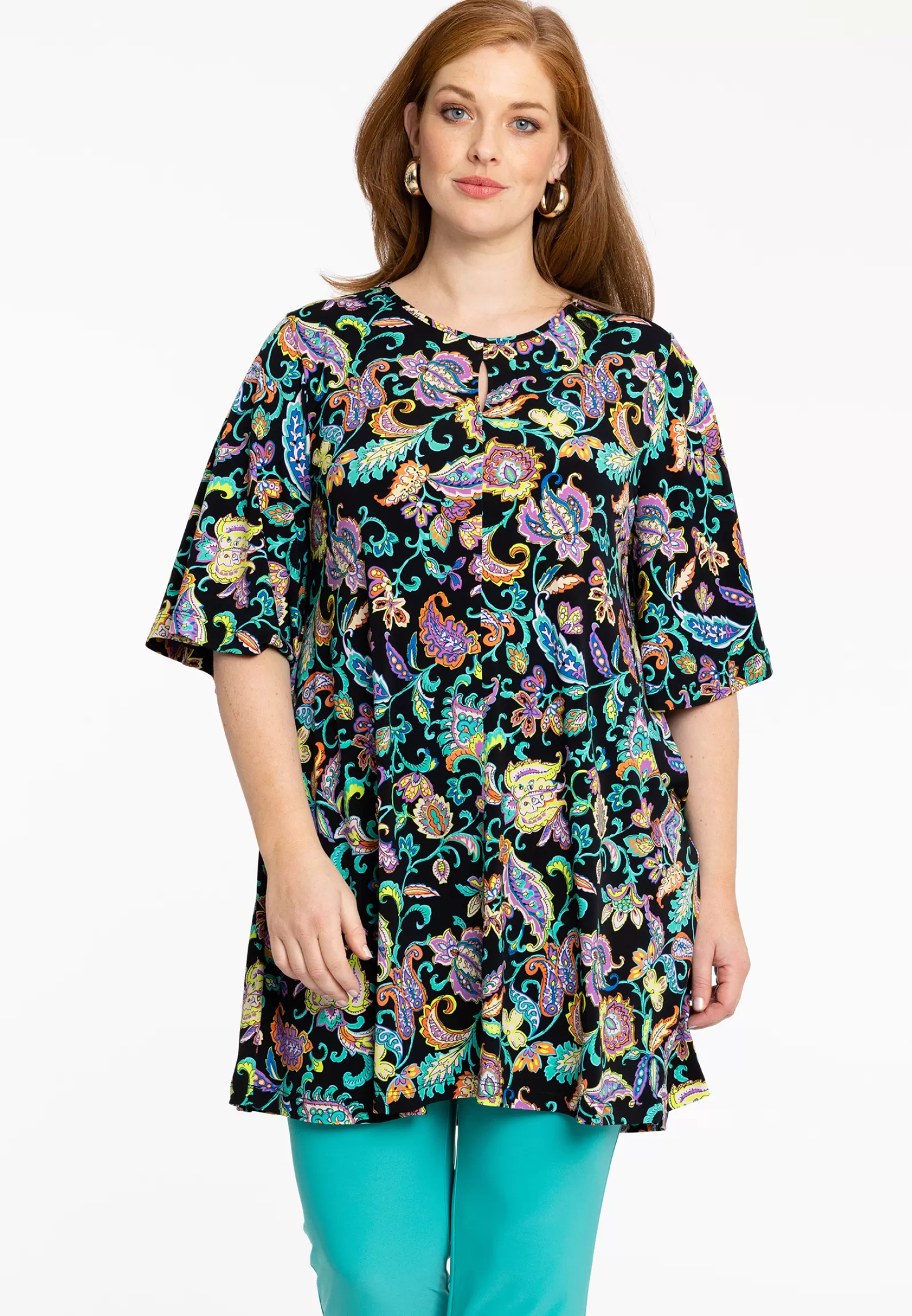 Cheap Tunic Wide Bottom Slit Folk Women Tunics