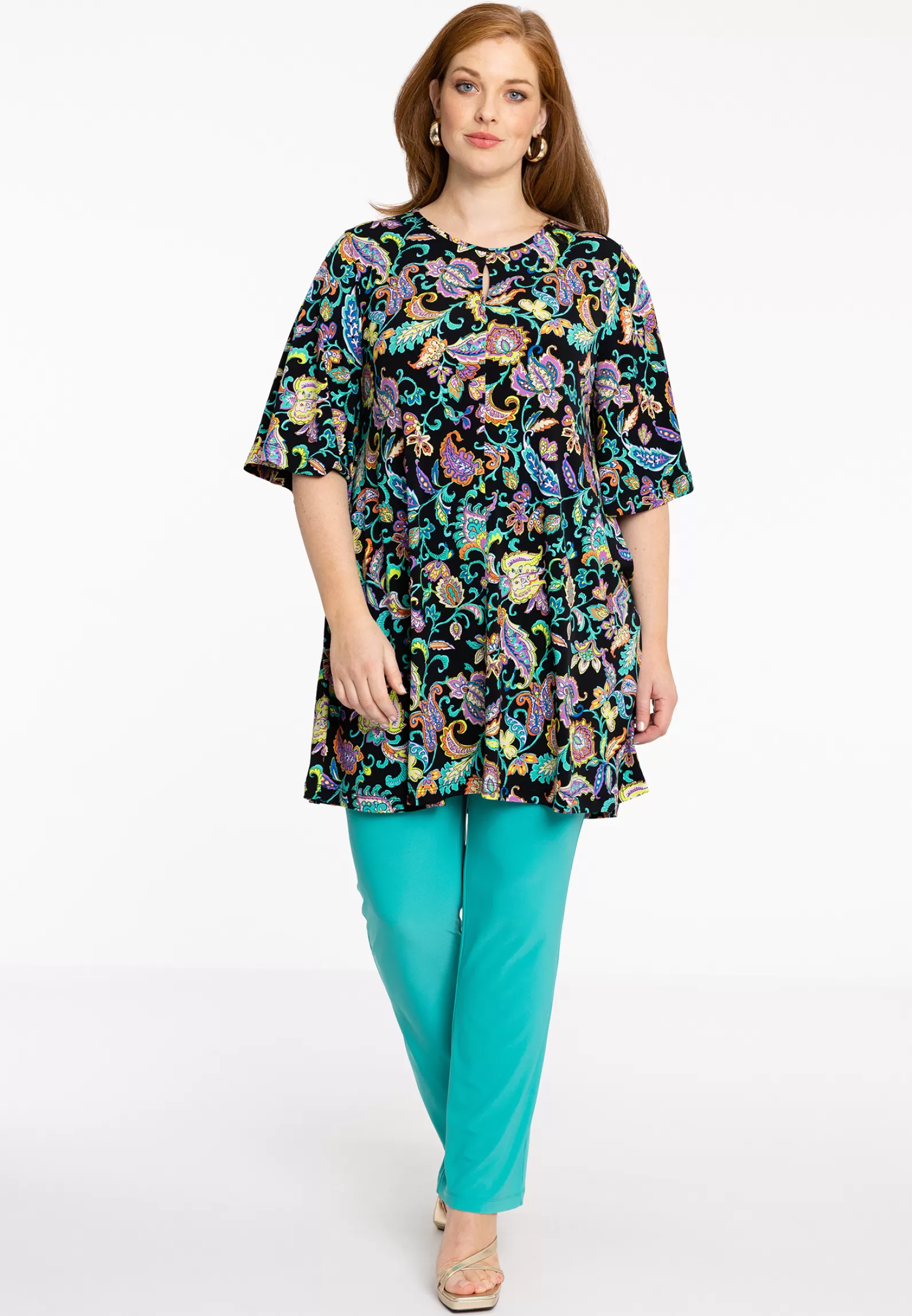 Cheap Tunic Wide Bottom Slit Folk Women Tunics