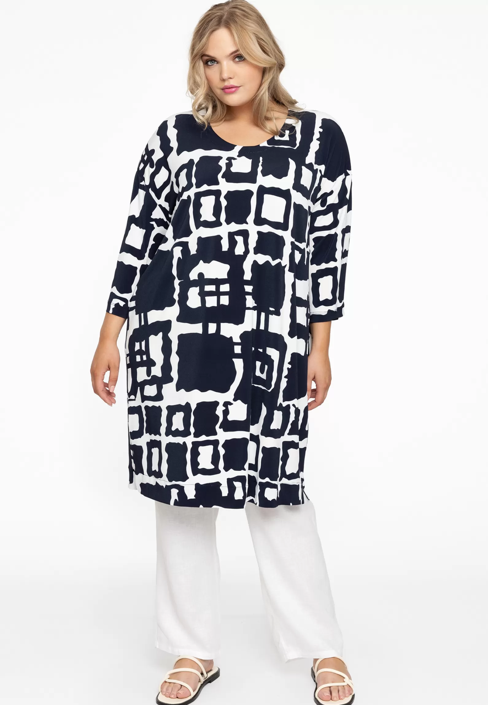 Fashion Tunic Wide Straight Abstract Women Tunics